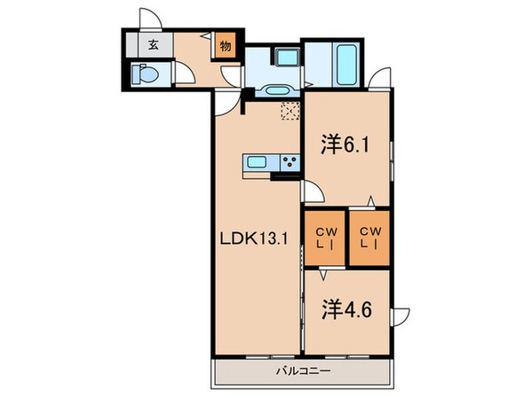 オルテンシア魚崎中町の物件間取画像